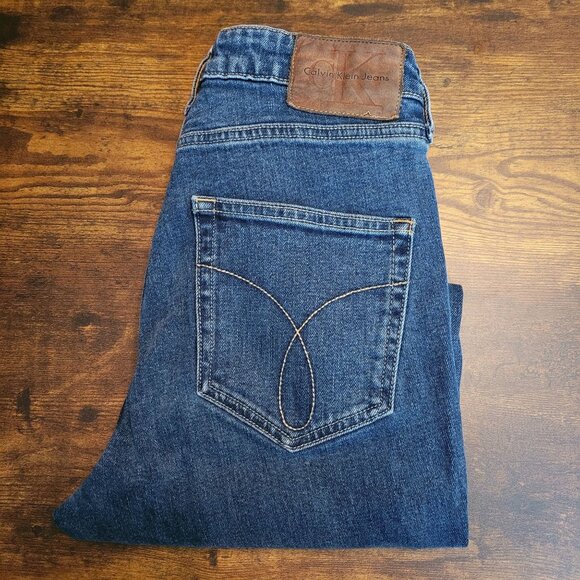 Calvin Klein Jeans Size 27 High Rise Ankle Skinny Dark Wash Stretch Denim - Picture 1 of 9